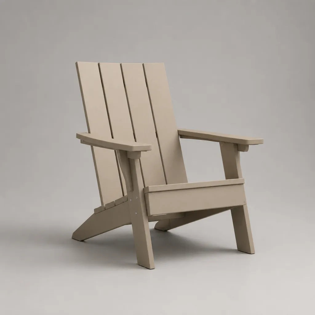 Sedia adirondack esterna in plastica beige, 75 × 88 × 95 cm